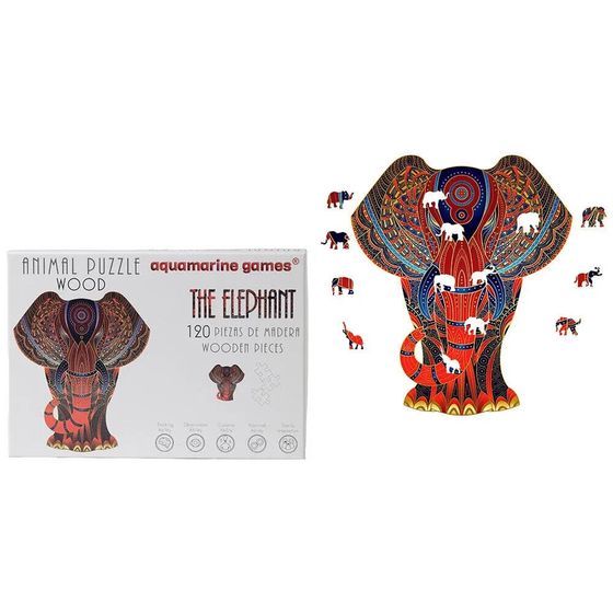 AQUAMARINE Animal Wood The Elephant Puzzle