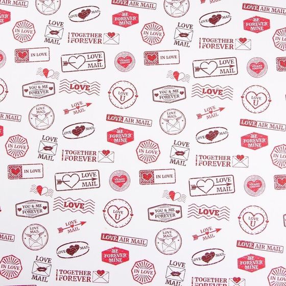 !Бумага крафтовая Love, (2 шт) 70 × 100 см
