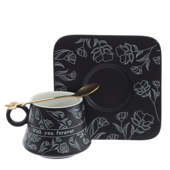 Кружка с блюдцем и ложкой, 170 мл, L13,5 W13,5 H7 см, 2в.