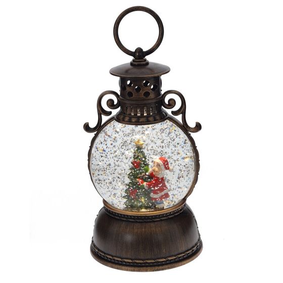 Изделие декоративное &quot;Фонарь&quot; (подсветка, муз, вьюга, 3хААА, н/п + USB), D 10 см, L11 W11 H24 см