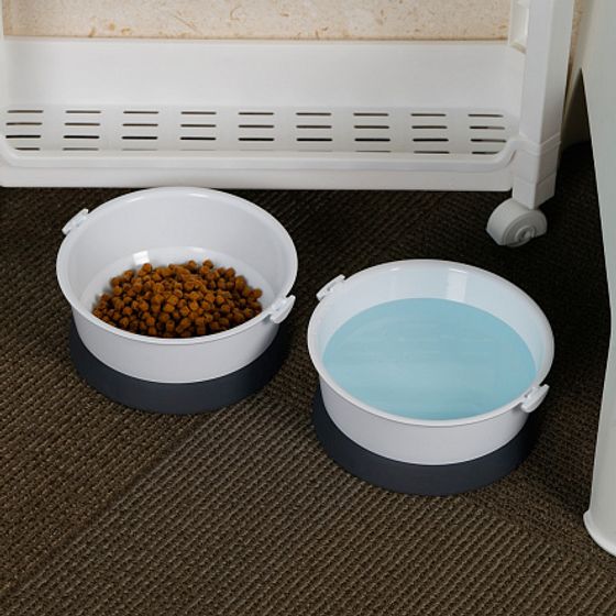 Дорожный набор для кормления собаки PET LIFE белый/cерый 1.5л