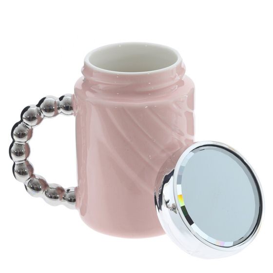 Кружка с крышкой, L6,8 W6,8 H12,5 см, дизайн микс