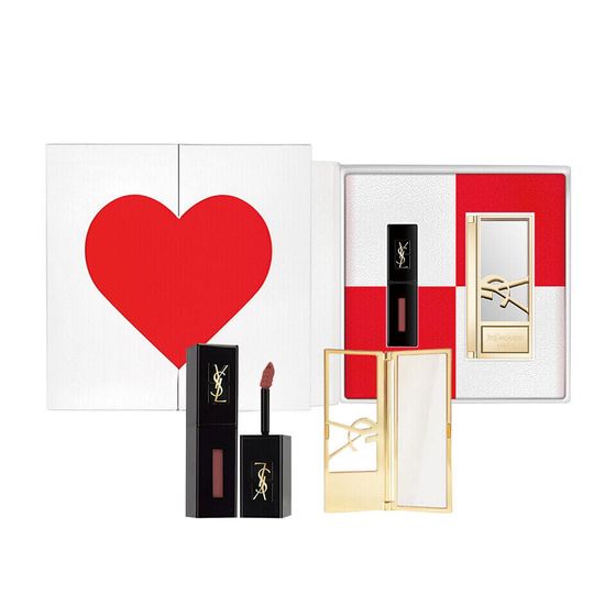 SAINT LAURENT Love-Struck Lipstick Foldable Makeup Mirror Box Makeup Sets Easy To Blend Complexion 5.5ml+Shopping Bag