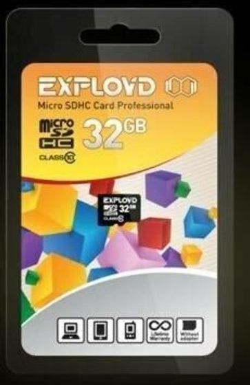 Карта памяти microSDHC 32GB Exployd EX0032GCSDHC10-W/A-AD