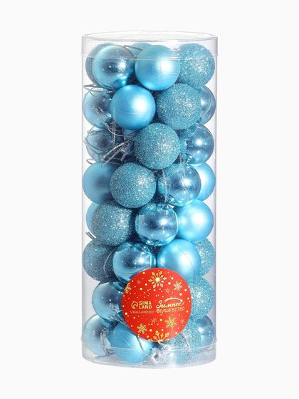 !09 Набор елочных игрушек 48 штук «Классика ассорти», шары новогодние, d=3 см, цвет тиффани