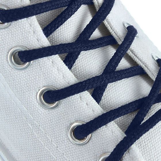 Шнурки для обуви круглые, d=4мм, 90см, цвет тёмно-синий