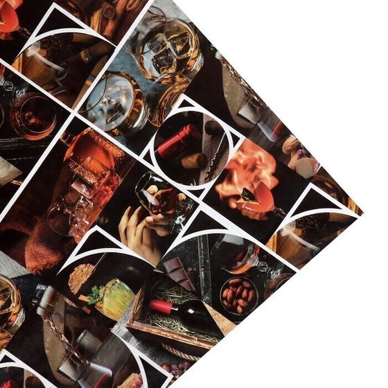 !09 Бумага (набор 4 листа) упаковочная крафтовая "Wine" 50 х 70 см