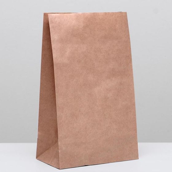 Пакет крафт бумажный фасовочный, прямоугольное дно 24×14×40 см