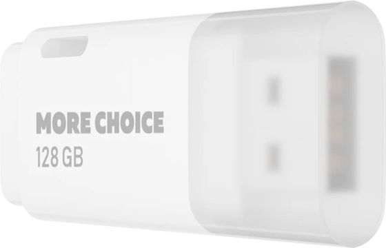 Флеш диск 128Gb More Choice MF128 USB 2.0 белый (4610196405105)