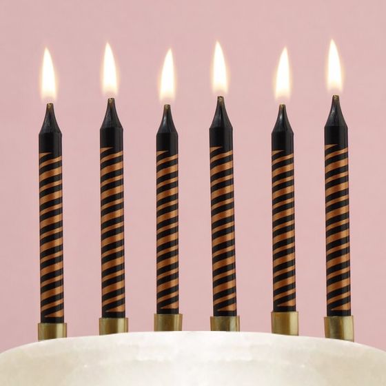 Свечи в торт &quot;Happy birthday&quot;, чёрные, 6 шт
