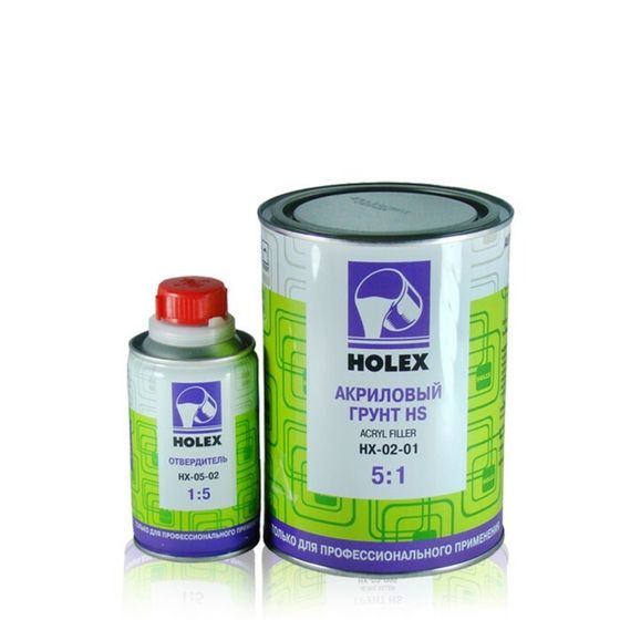 Грунт Holex акриловый, 5+1 HS, черный, без отвердителя, 0,8 л