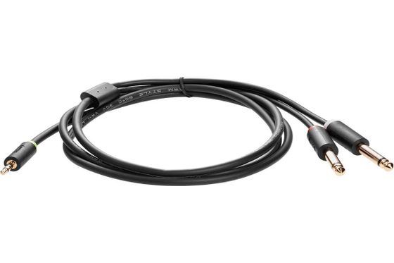 Кабель-адаптер Telecom Jack 3.5 mm(m)-2xJack 6.35(m) 1.5м черный (TAV6168-1.5M)
