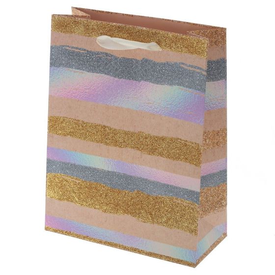 Пакет подарочный (бумага 210г/м2, блок микс 12шт), L18 W8 H23,5 см, 4в.