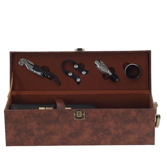 Шкатулка для бутылки с набором для вина, L37 W10,5 H12,5 см