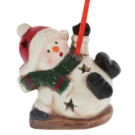 Украшение новогоднее &quot;Снеговик&quot; с подсветкой 2, L7 W5 H7 см, 2в.