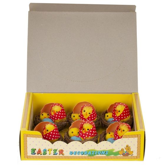 Набор из 6-ти изделий декоративных &quot;Гнездо пасхальное&quot; (4,5*3,5), L18 W14 H5,5 см