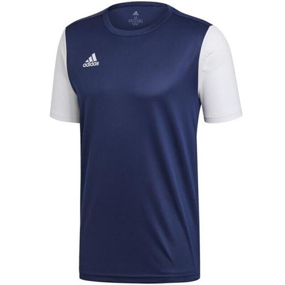 Мужская футболка спортивная синяя белая для футбола Adidas Estro 19 JSY M DP3232 football jersey