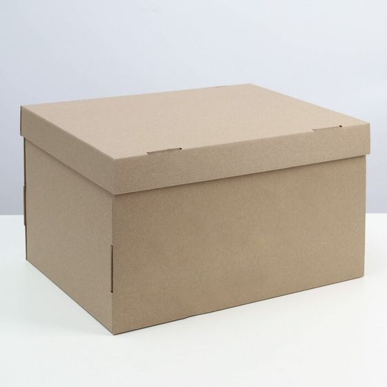 Коробка складная, крышка-дно, бурая, 37 х 28 x 18 см