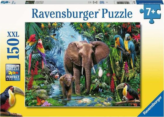 Ravensburger Puzzle 150 Słonie w dżungli XXL