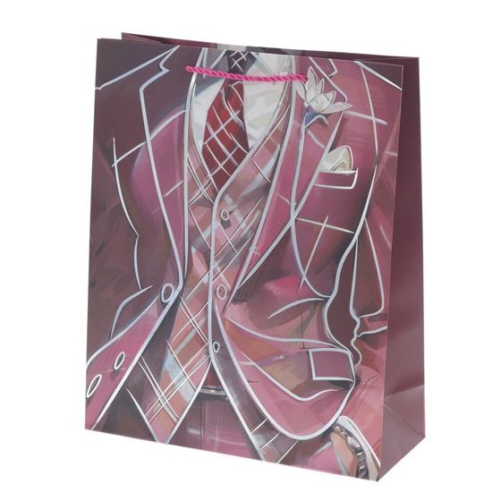 Пакет подарочный (бумага 210г/м2, блок микс 12шт), L26 W10 H32 см, 4в.