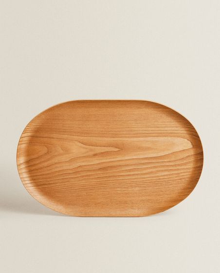 Oval wood tray