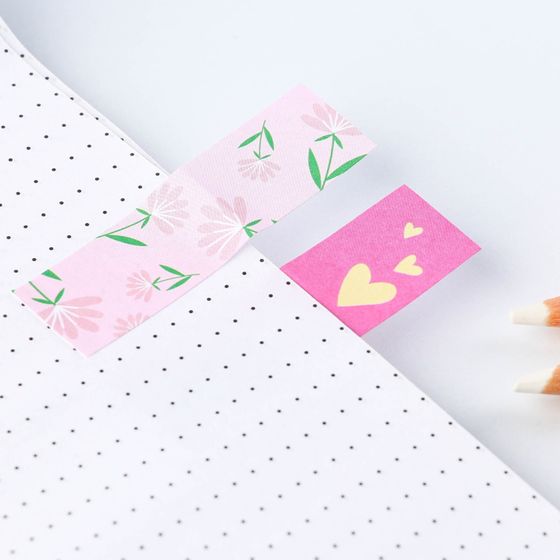 !09 Комплект стикеры-закладки, на подложке дизайн микс: "Сказочно прекрасна" 5 шт, 30 л/шт.+ «С 8 Марта», 5 шт., 30 л/шт. + «Весна в сердце», 5 шт., 30 л/шт.