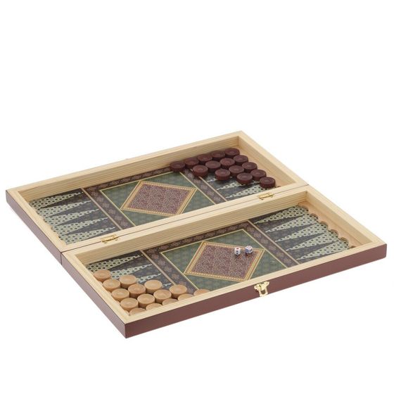 Игра настольная 3 в 1 ( шахматы, шашки, нарды) "Восточная мозаика", L50 W25 H6 см