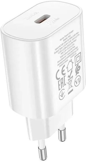 Сетевое З/У Hoco N22 Jetta 1xType-C 25Вт 3АPPS/QC3.0/QC2.0/AFC белый