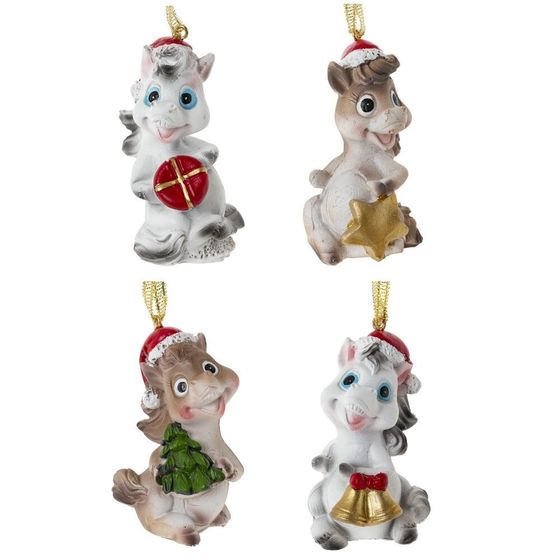 Фигурка декоративная подвесная &quot;Лошадка&quot;, L4,5 W4 H7 см, 4в.