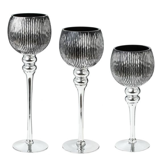 Набор из 3-х подсвечников, L33 W16 H45,5 см