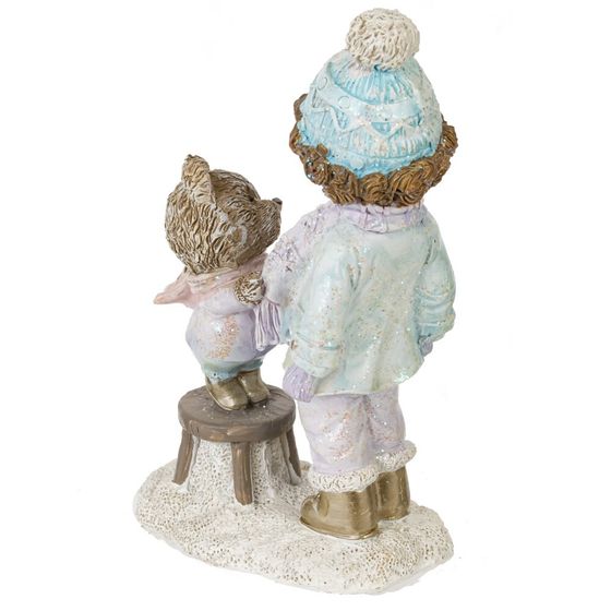 Фигурка декоративная "Мальчик и медвежонок", L9 W5 H13,5 см