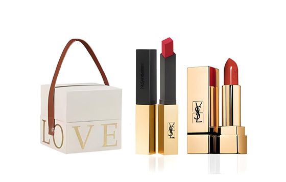 SAINT LAURENT Small Gold Bar Love Limited Edition Lipstick Gift Box Easy To Blend Long-Lasting