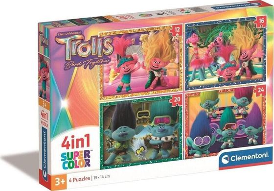 Clementoni PUZZLE 4W1 CLM 21527 TROLLS 3 PUD