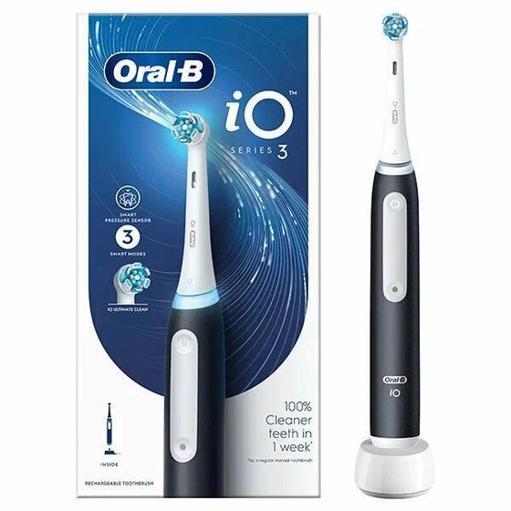 Зубная щетка электрическая Oral-B IO3S/BL черный насадки:2шт