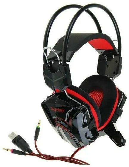 Гарнитура накладные Smartbuy SBHG-2200 RUSH VIPER проводные черный/красный
