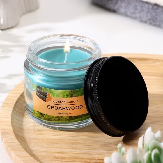 Свеча ароматическая &quot;Scented Candle, Cedarwood&quot;, Кедр, 5*5см, 140 гр