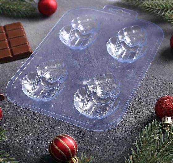!09 Форма для шоколада и конфет «Мини снегурочка», размер ячейки 5×7 см, цвет прозрачный