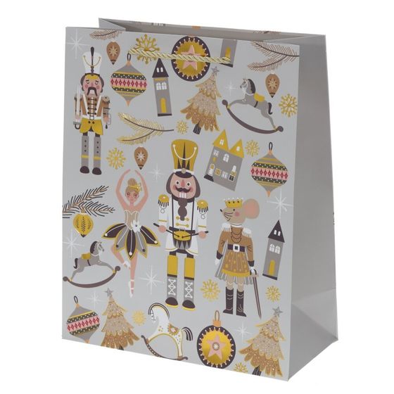 Пакет подарочный (бумага 210г/м2, блок 12шт), L18 W10 H23 см, 4в.