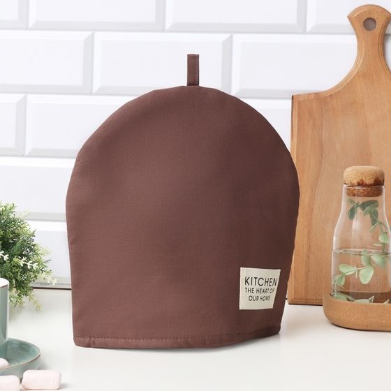 Грелка на чайник Этель Kitchen, 28×28 см, 100% хлопок, саржа 220 г/м², коричневая