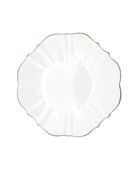 Amelie Forest Green Rim 10.5&quot; Dinner Plate