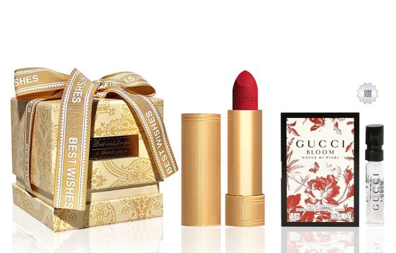 GUCCI Pouring Color Gold Tube Matte Lipstick Makeup Sets Moisturizing 3.5g Perfume+Golden Gift Box With Experience