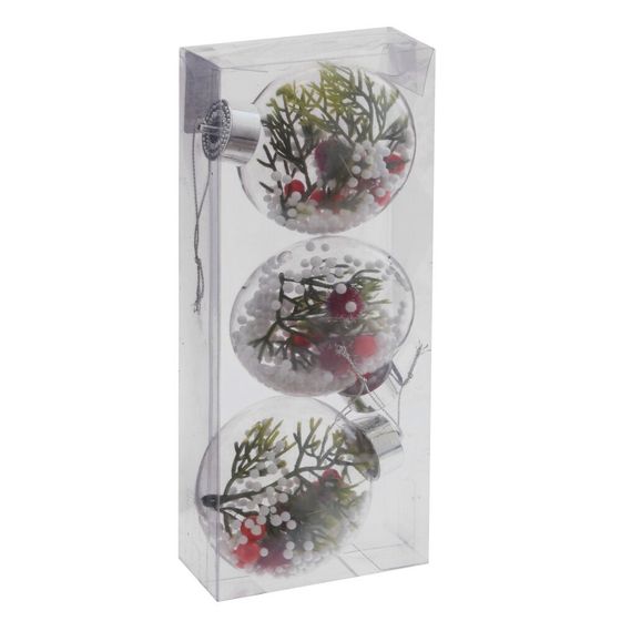 Набор из 3шт Украшение новогоднее &quot;Шар&quot;, L23,5 W4 H9,5 см