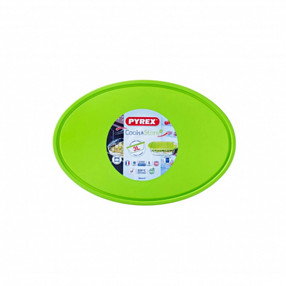 Форма для запекания и выпечки с крышкой COOK&amp;STORE XL зеленая 3л 35х24х6см овальная
