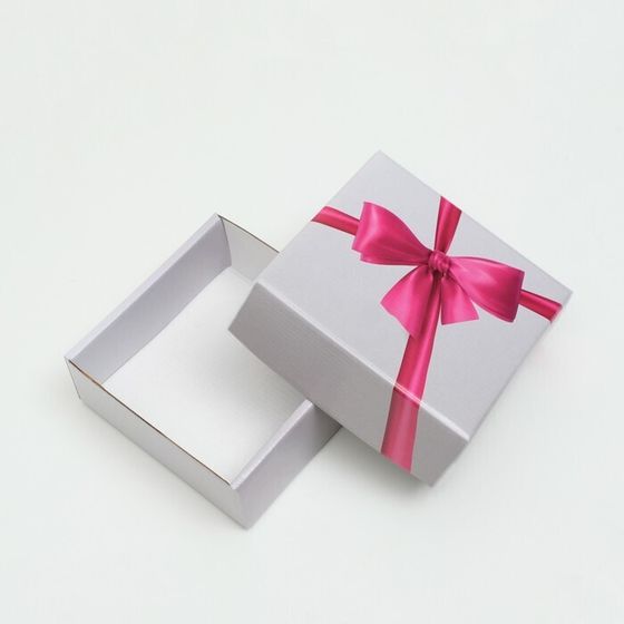 !09 Коробка крышка-дно (набор 5 штук) &quot;Алый бант&quot; без окна, 16 х 15,5 х 6 см.