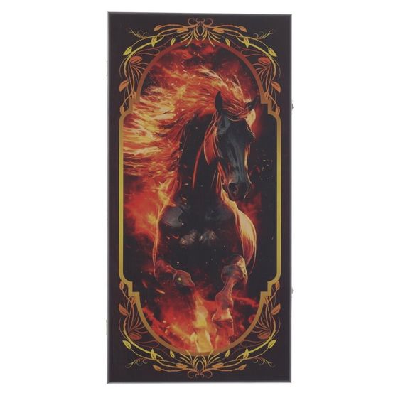 Игра настольная 2 в 1 ( шашки, нарды) "Огненная лошадь", L60 W30 H4 см