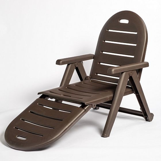 Шезлонг CAIMAN коричневый складной