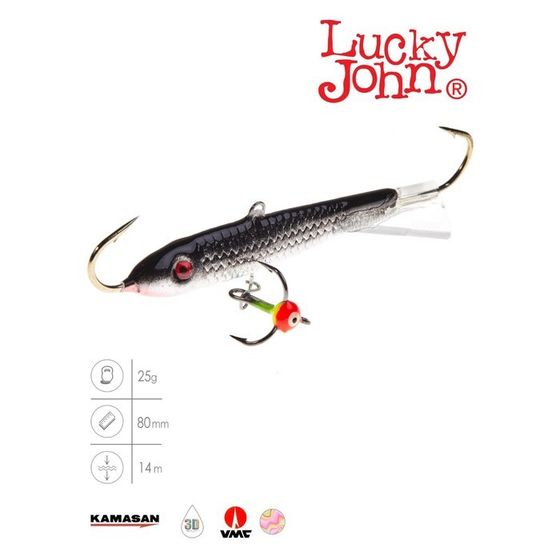 Балансир Lucky John CLASSIC 8 + тройник, 8 см, цвет 13H блистер