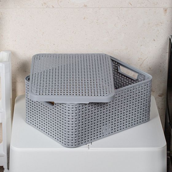 Корзинка STYLE M светло-серый 18л с крышкой