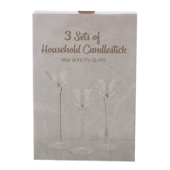 Набор из 3-х подсвечников, L22,5 W12 H32,5 см