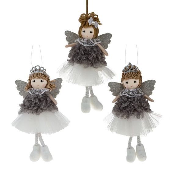 Изделие декоративное подвесное &quot;Ангел&quot;, L9 W3 H18 см, 3в.